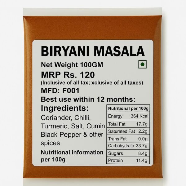 Biriyani Masala Powder - बिरयानी मसाला 100Gms