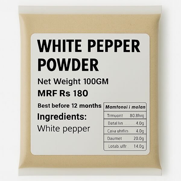 White Pepper Powder - सफेद मिर्च पाउडर 100Gms